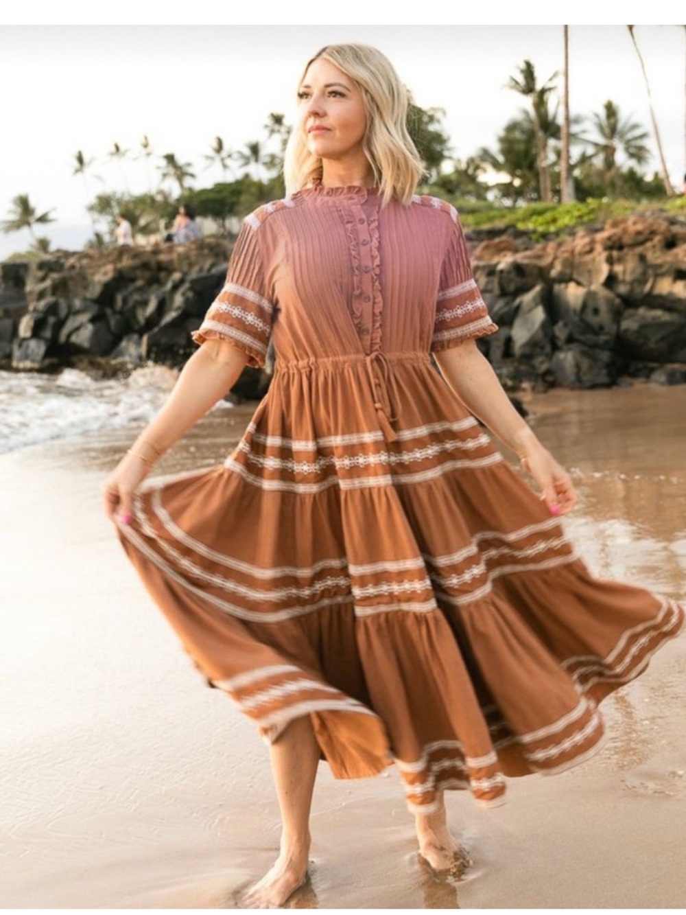 Ivy City Co terracotta Santorini dress